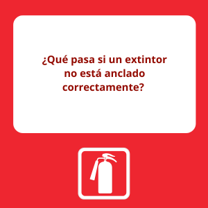 ¿Qué pasa si un extintor no está anclado correctamente?