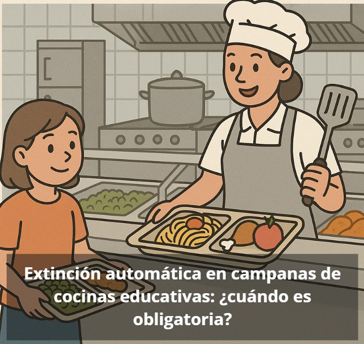 Extinción automática en campanas de cocinas educativas: ¿cuándo es obligatoria?