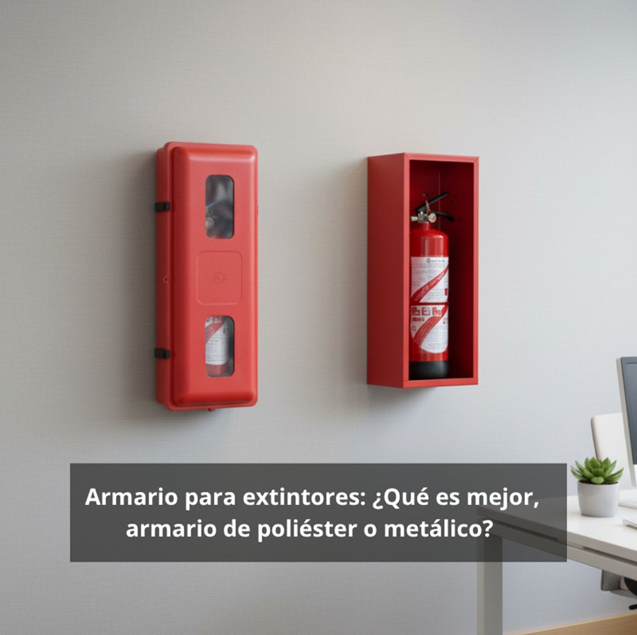 Armario para extintores: ¿Qué es mejor, armario de poliéster o metálico? La protección de los extintores es esencial.