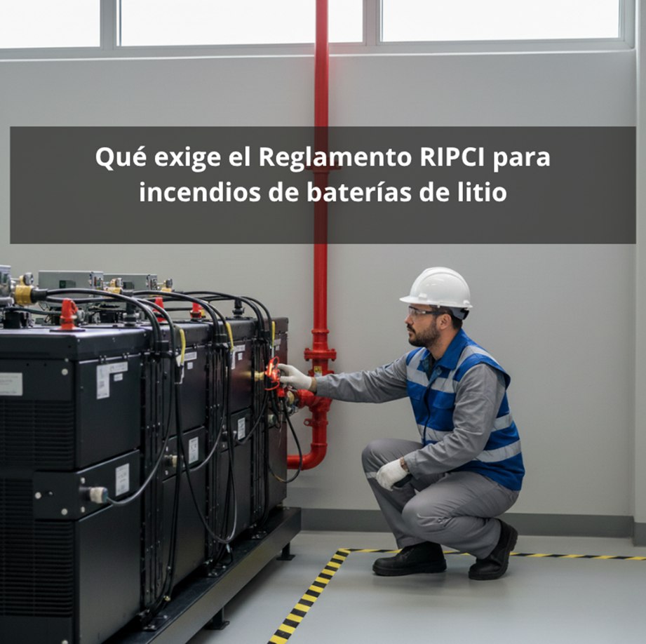 Qué exige el Reglamento RIPCI para incendios de baterías de litio: Requisitos técnicos y legales para la protección contra incendios con baterías de litio.