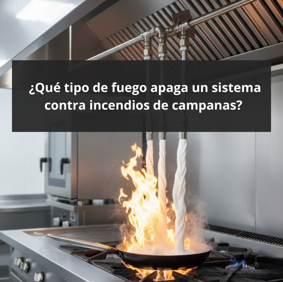 ¿Qué tipo de fuego apaga un sistema contra incendios de campanas? Importancia de los sistemas automáticos de extinción en cocinas profesionales.