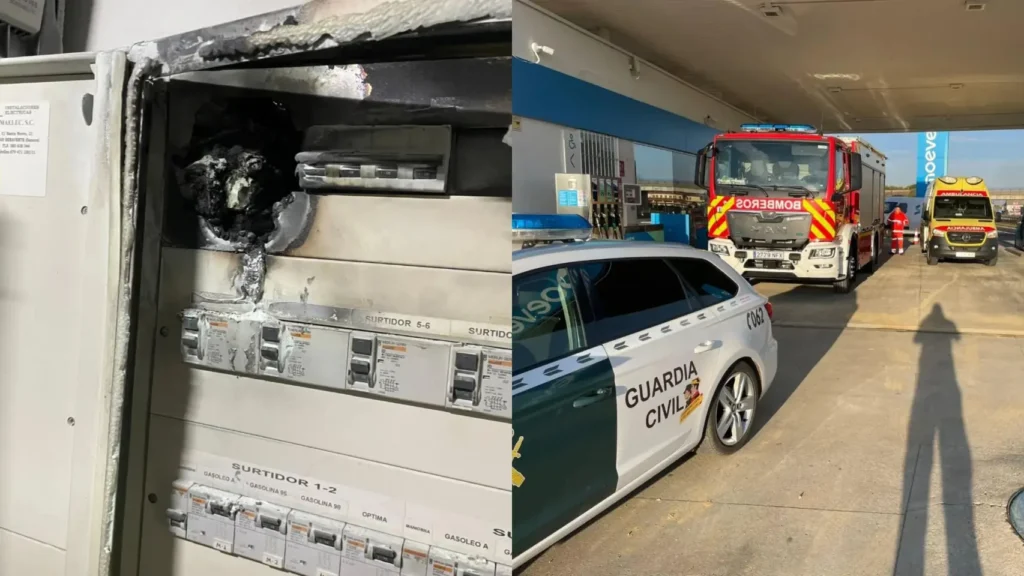 Alarma en la Gasolinera: Un Fuego Provocado por Cableado Subterráneo Pone en Riesgo a San Esteban del Molar. Un suceso que activa