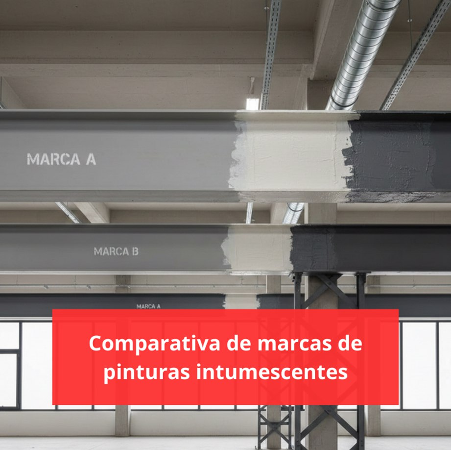 Comparativa de marcas de pinturas intumescentes. Análisis técnico actualizado sobre protección pasiva contra incendios.