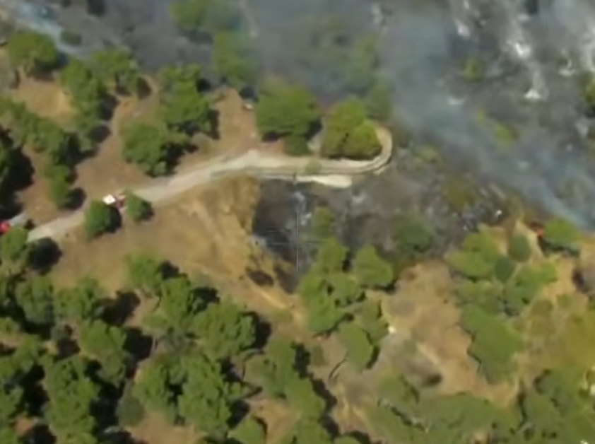 Un coche incendiado en la M-501 provoca un incendio forestal en San Martín de Valdeiglesias