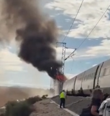 incendio en un tren